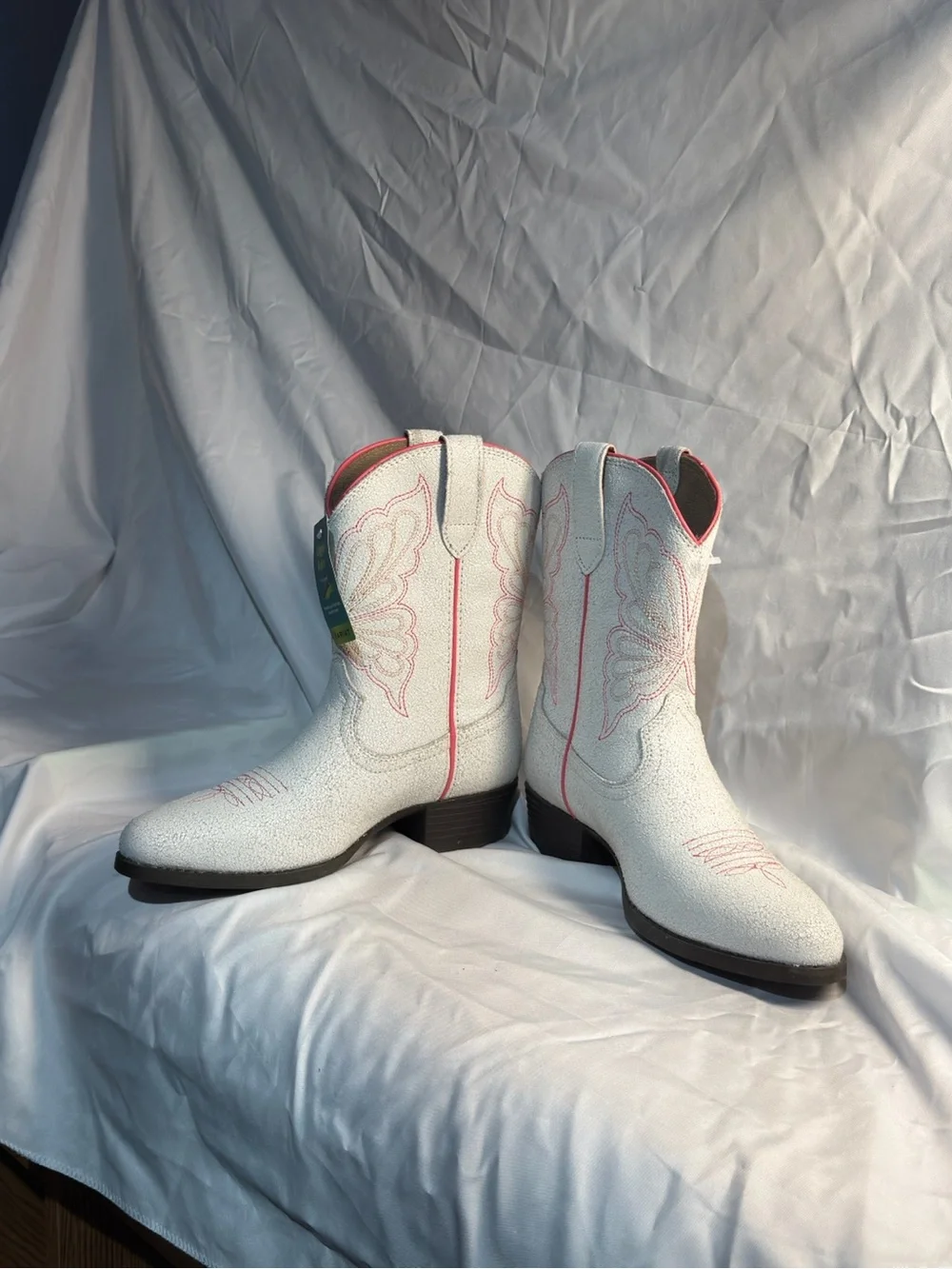 Ariat Kids Heritage Butterfly Western Boots 3.5 M Ivory NWT